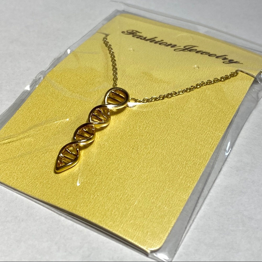 1 LEFT‼️ 2/$20 NEW Gold DNA Helix Necklace Pendant + Chain - Picture 6 of 11